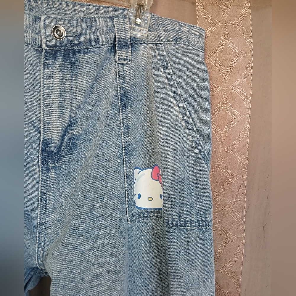 💎 Hello Kitty And Friends Women's Balloon Denim Cargo Pants - Picture 13 of 14